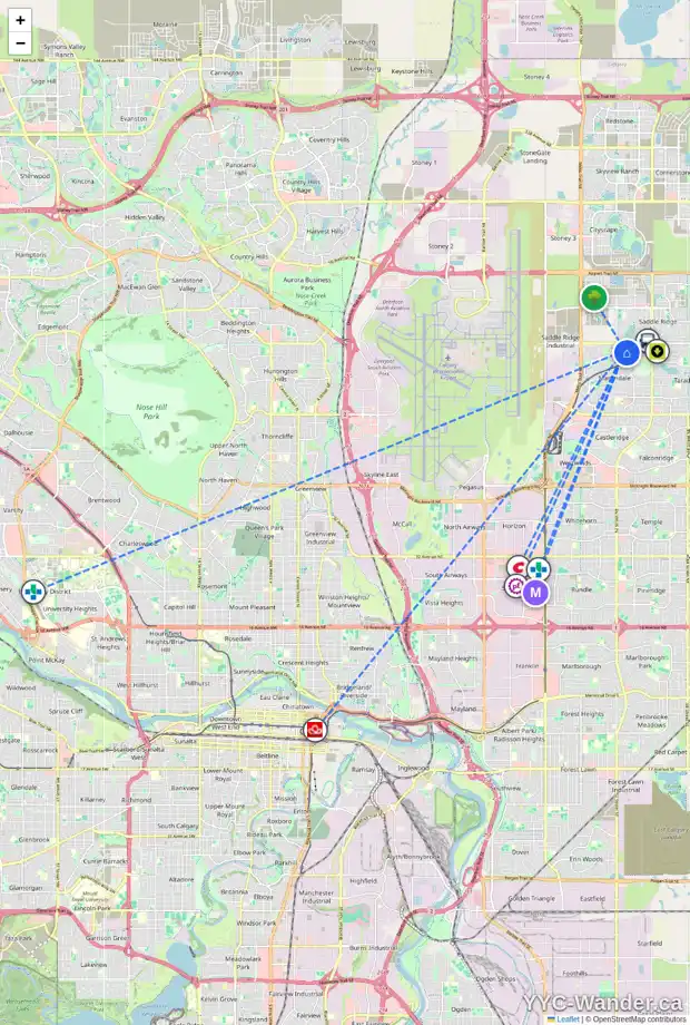 Daily accessibility map for 81 MARTINVALLEY CR NE, Calgary showing nearby schools, grocery stores, parks, LRT stations and nearby amenities