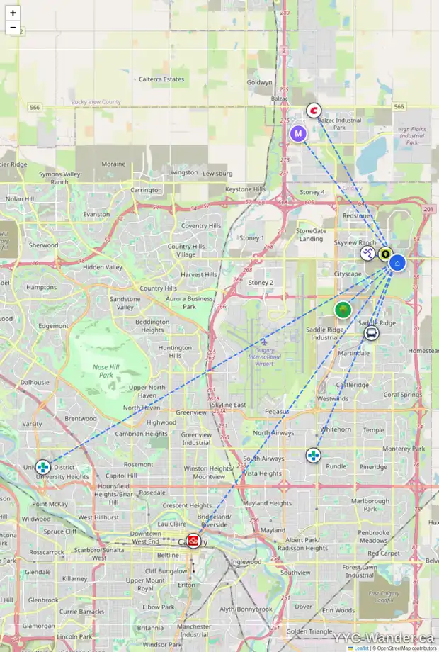 Daily accessibility map for 422 CORNER MEADOWS SQ NE, Calgary showing nearby schools, grocery stores, parks, LRT stations and nearby amenities