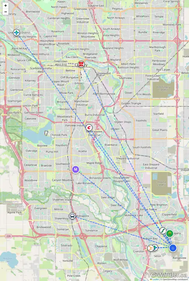 Daily accessibility map for 29 BARTLETT WY SE, Calgary showing nearby schools, grocery stores, parks, LRT stations and nearby amenities