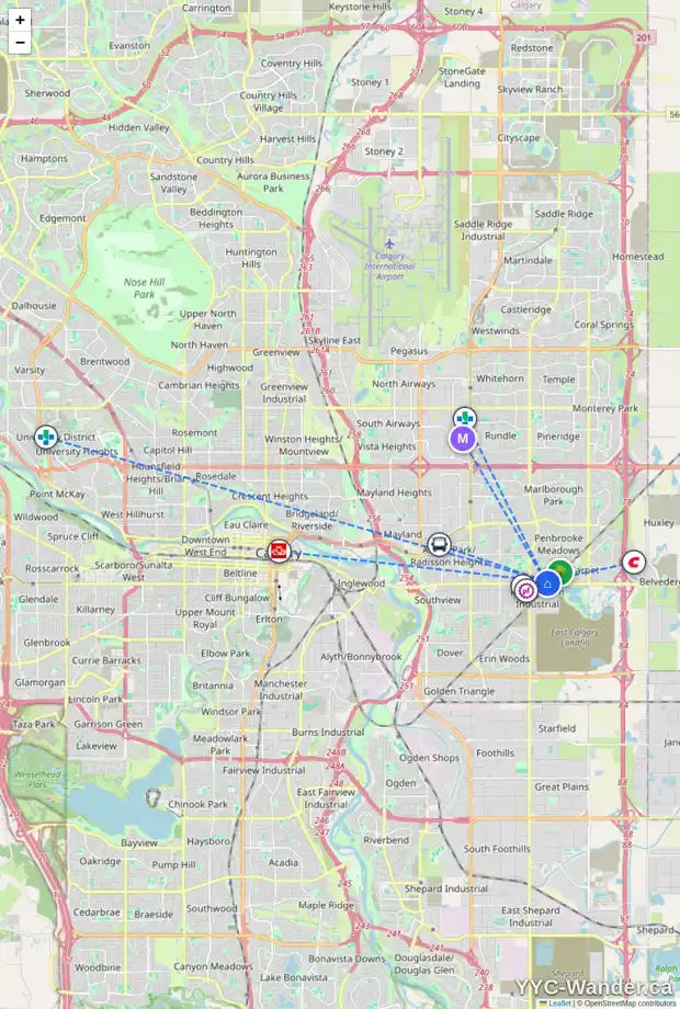 Daily accessibility map for 116 PENNSBURG WY SE, Calgary showing nearby schools, grocery stores, parks, LRT stations and nearby amenities