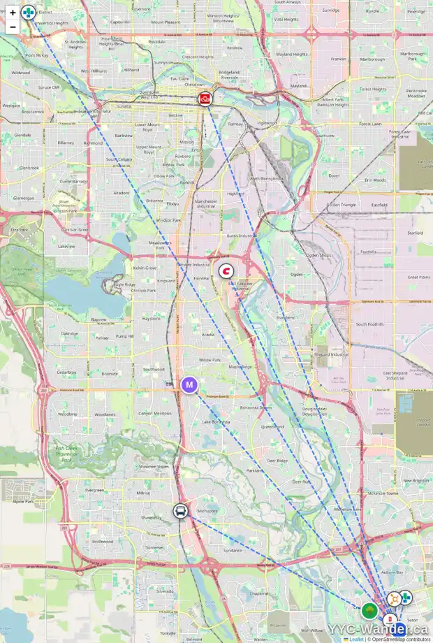 Daily accessibility map for 620 20295 SETON WY SE, Calgary showing nearby schools, grocery stores, parks, LRT stations and nearby amenities