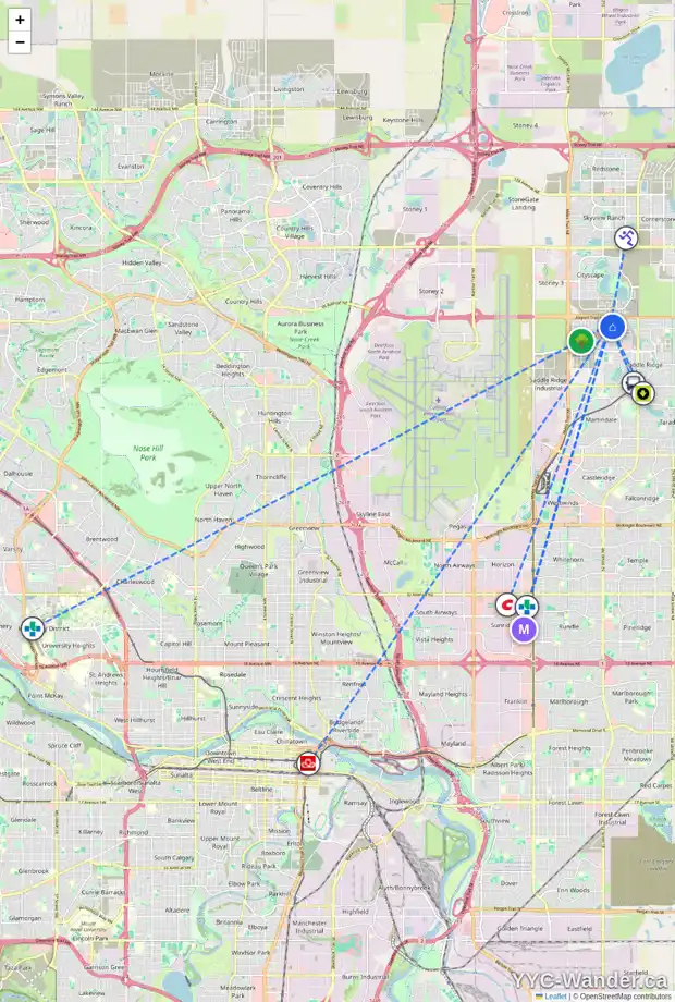 Daily accessibility map for 776 SAVANNA CR NE, Calgary showing nearby schools, grocery stores, parks, LRT stations and nearby amenities