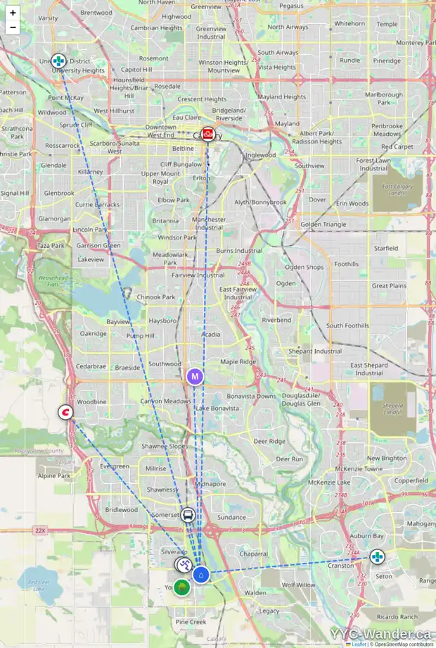 Daily accessibility map for 141 SILVERTON GLEN MR SW, Calgary showing nearby schools, grocery stores, parks, LRT stations and nearby amenities