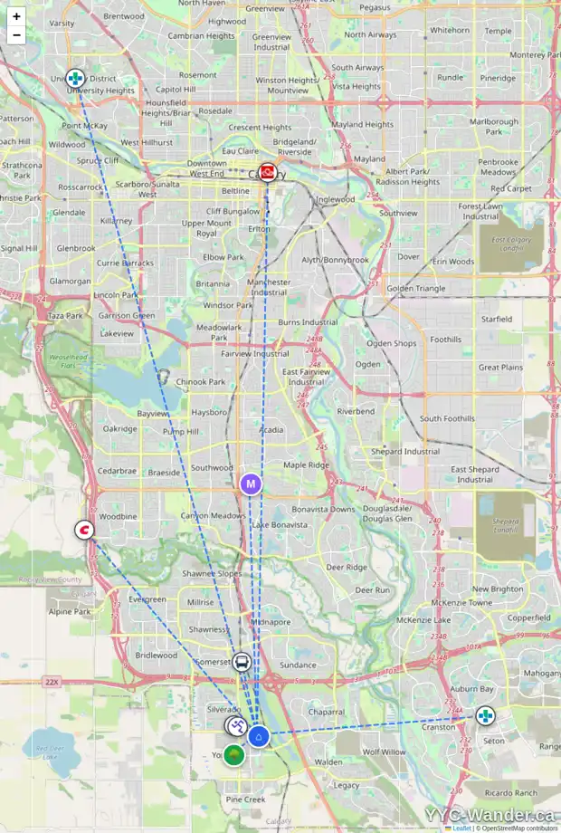 Daily accessibility map for 192 SILVERTON GLEN RD SW, Calgary showing nearby schools, grocery stores, parks, LRT stations and nearby amenities