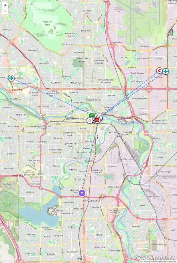 Daily accessibility map for 3906 530 3 ST SE, Calgary showing nearby schools, grocery stores, parks, LRT stations and nearby amenities