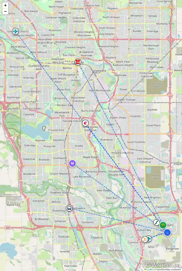 Daily accessibility map for 1314 MAHOGANY BV SE, Calgary showing nearby schools, grocery stores, parks, LRT stations and nearby amenities