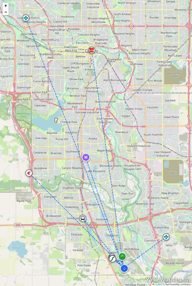 Daily accessibility map for 27 LEGACY PS SE, Calgary showing nearby schools, grocery stores, parks, LRT stations and nearby amenities