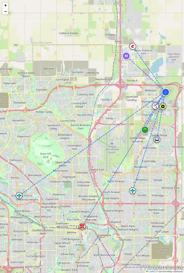 Daily accessibility map for 134 1862 CORNERSTONE BV NE, Calgary showing nearby schools, grocery stores, parks, LRT stations and nearby amenities