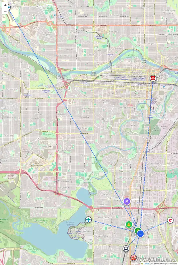Daily accessibility map for 29 FERNIE PL SE, Calgary showing nearby schools, grocery stores, parks, LRT stations and nearby amenities