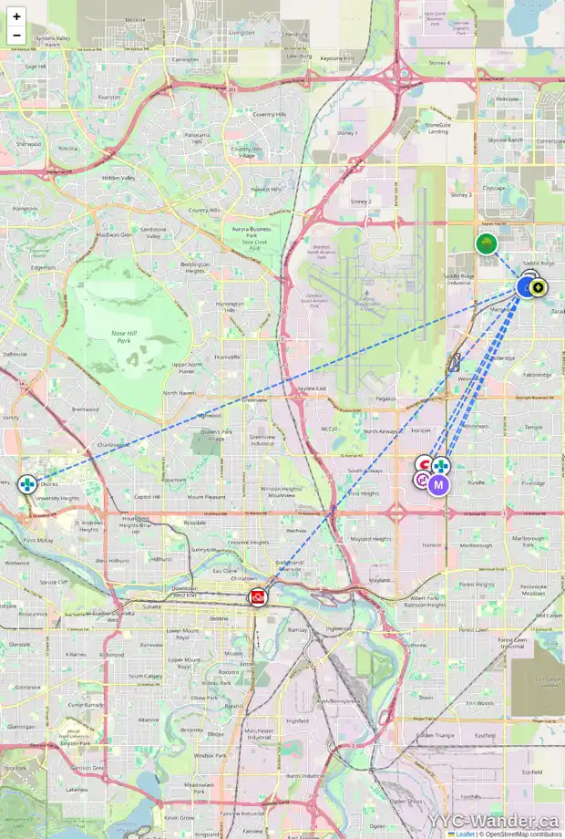 Daily accessibility map for 161 MARTINVALLEY RD NE, Calgary showing nearby schools, grocery stores, parks, LRT stations and nearby amenities