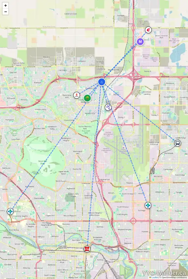 Daily accessibility map for 118 COVILLE CI NE, Calgary showing nearby schools, grocery stores, parks, LRT stations and nearby amenities