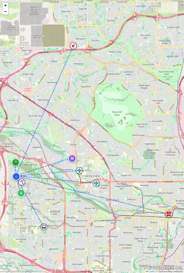 Daily accessibility map for 83 COUGARSTONE WY SW, Calgary showing nearby schools, grocery stores, parks, LRT stations and nearby amenities