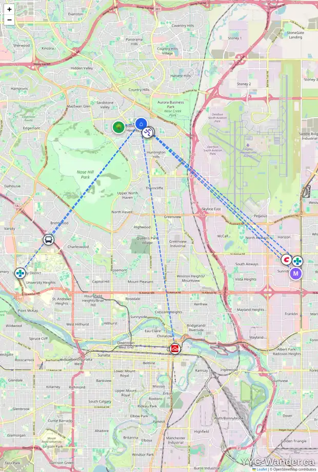 Daily accessibility map for 31 BERMUDA PL NW, Calgary showing nearby schools, grocery stores, parks, LRT stations and nearby amenities