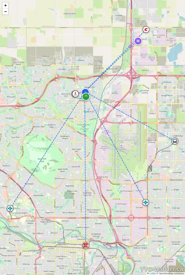 Daily accessibility map for 275 COVEHAVEN VW NE, Calgary showing nearby schools, grocery stores, parks, LRT stations and nearby amenities