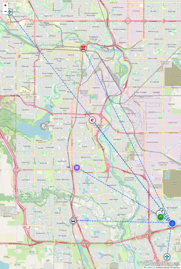 Daily accessibility map for 262 COPPERFIELD GD SE, Calgary showing nearby schools, grocery stores, parks, LRT stations and nearby amenities