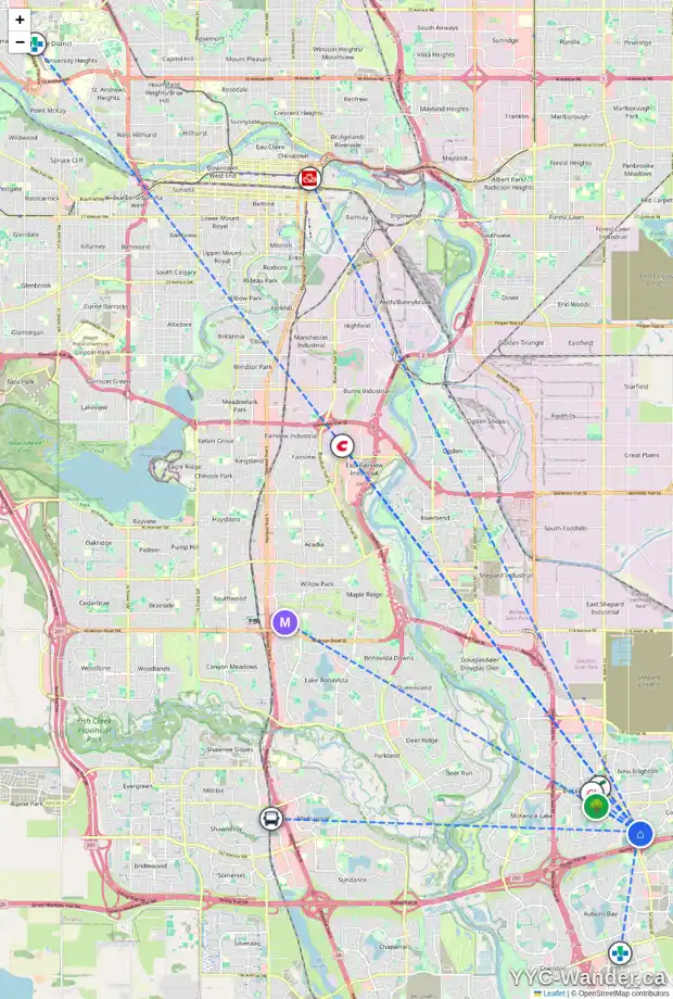 Daily accessibility map for 383 COPPERFIELD GD SE, Calgary showing nearby schools, grocery stores, parks, LRT stations and nearby amenities