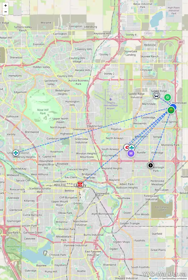 Daily accessibility map for 84 TARINGTON WY NE, Calgary showing nearby schools, grocery stores, parks, LRT stations and nearby amenities