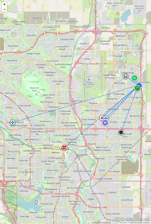 Daily accessibility map for 88 TARINGTON WY NE, Calgary showing nearby schools, grocery stores, parks, LRT stations and nearby amenities