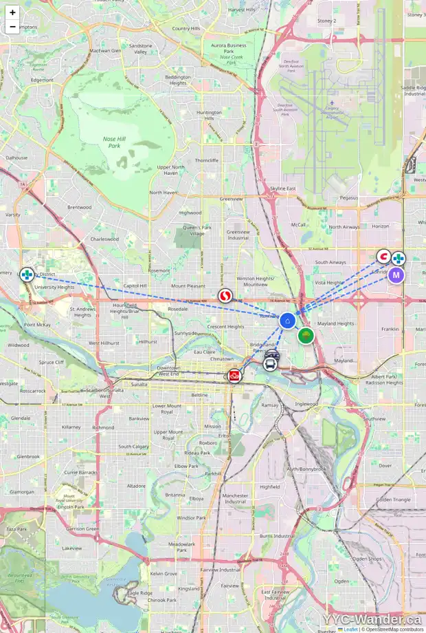 Daily accessibility map for 676 REGAL PA NE, Calgary showing nearby schools, grocery stores, parks, LRT stations and nearby amenities