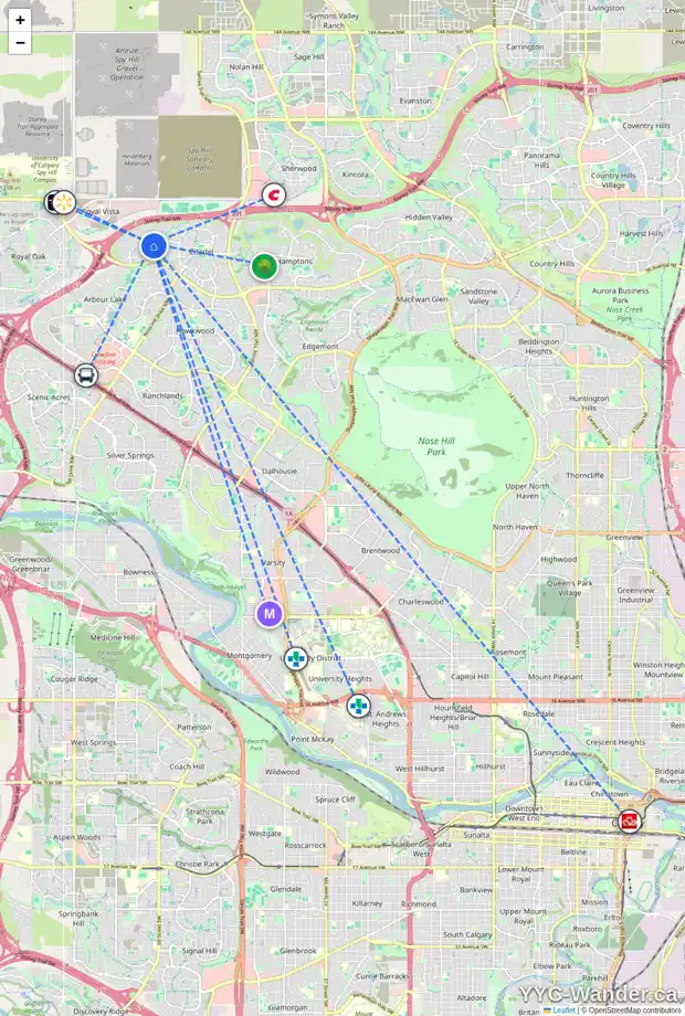 Daily accessibility map for 123 CITADEL ESTATES MR NW, Calgary showing nearby schools, grocery stores, parks, LRT stations and nearby amenities