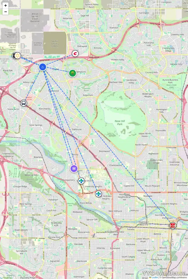 Daily accessibility map for 141 CITADEL ESTATES MR NW, Calgary showing nearby schools, grocery stores, parks, LRT stations and nearby amenities