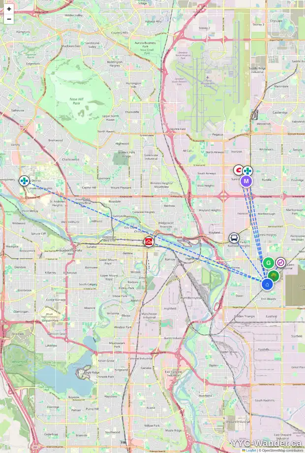 Daily accessibility map for 3109 DOVERVILLE CR SE, Calgary showing nearby schools, grocery stores, parks, LRT stations and nearby amenities