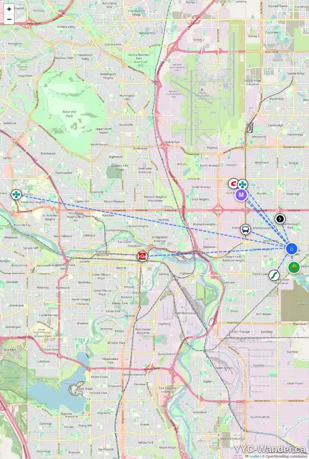 Daily accessibility map for 31 PENWORTH PL SE, Calgary showing nearby schools, grocery stores, parks, LRT stations and nearby amenities