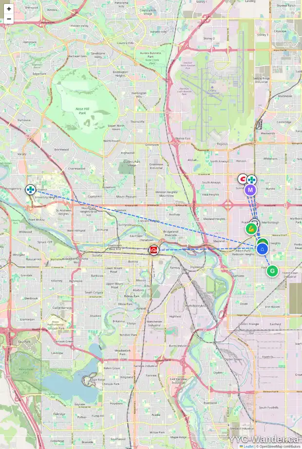 Daily accessibility map for 4023 FONDA WY SE, Calgary showing nearby schools, grocery stores, parks, LRT stations and nearby amenities