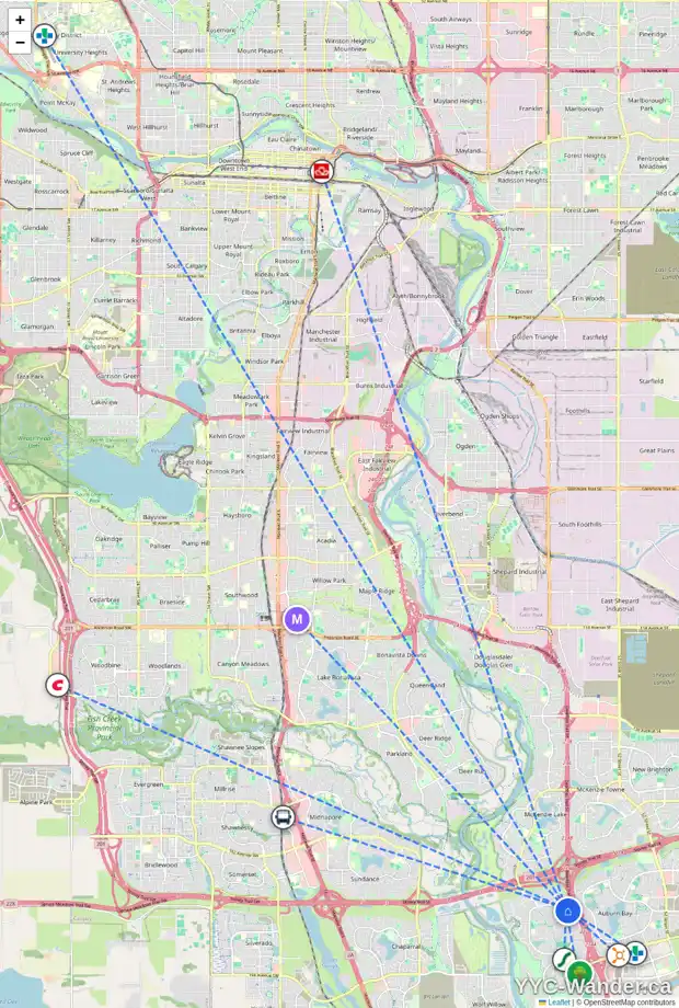 Daily accessibility map for 258 CRAMOND CI SE, Calgary showing nearby schools, grocery stores, parks, LRT stations and nearby amenities