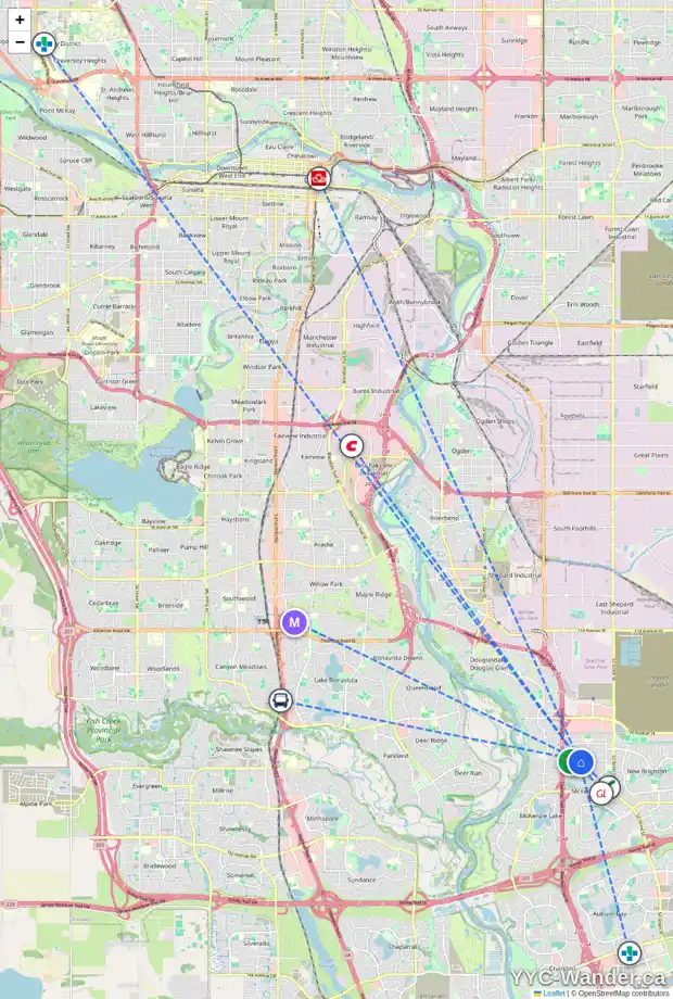 Daily accessibility map for 115 PRESTWICK DR SE, Calgary showing nearby schools, grocery stores, parks, LRT stations and nearby amenities
