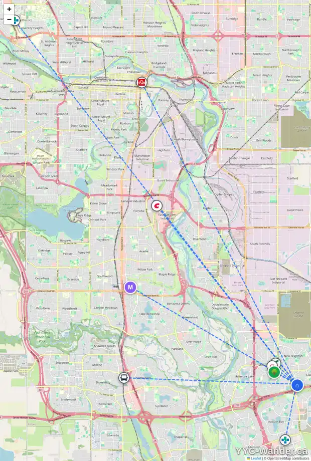 Daily accessibility map for 177 COPPERFIELD ME SE, Calgary showing nearby schools, grocery stores, parks, LRT stations and nearby amenities