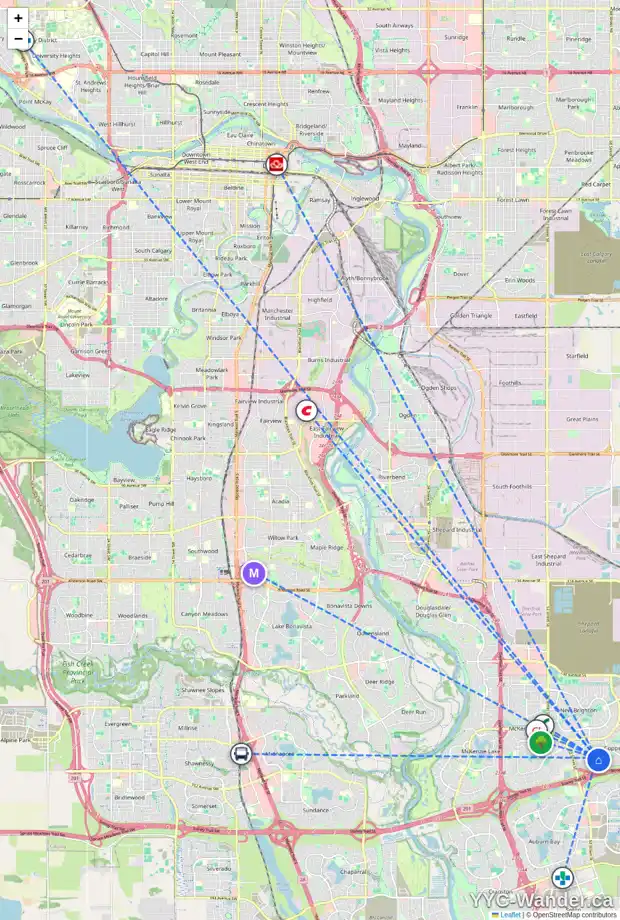 Daily accessibility map for 79 COPPERFIELD CR SE, Calgary showing nearby schools, grocery stores, parks, LRT stations and nearby amenities