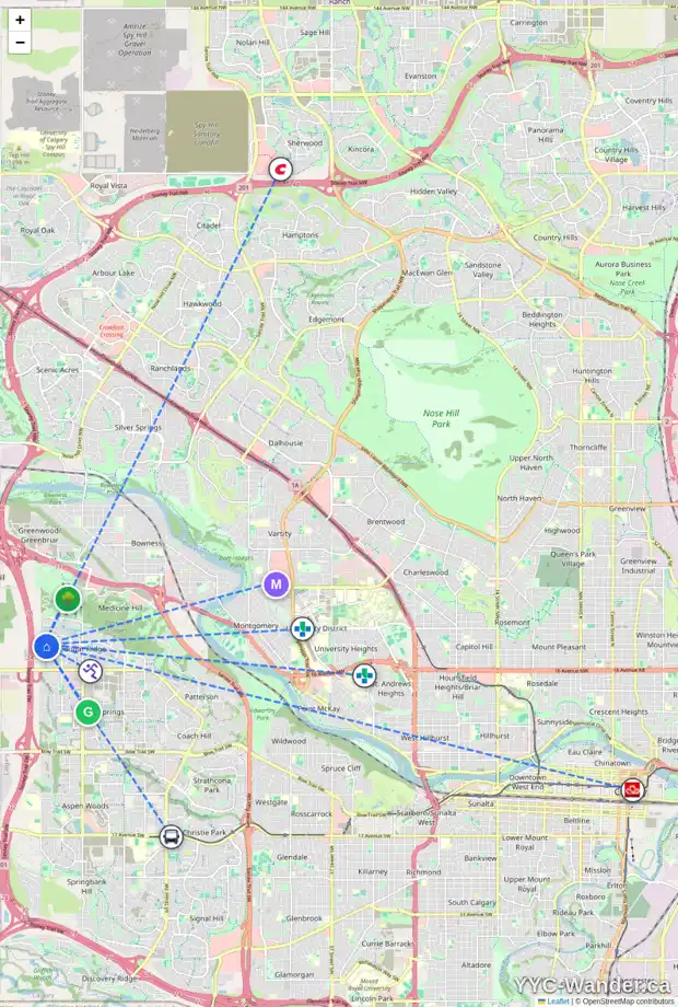 Daily accessibility map for 137 COUGARSTONE CM SW, Calgary showing nearby schools, grocery stores, parks, LRT stations and nearby amenities
