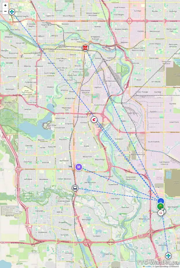 Daily accessibility map for 137 PRESTWICK HT SE, Calgary showing nearby schools, grocery stores, parks, LRT stations and nearby amenities