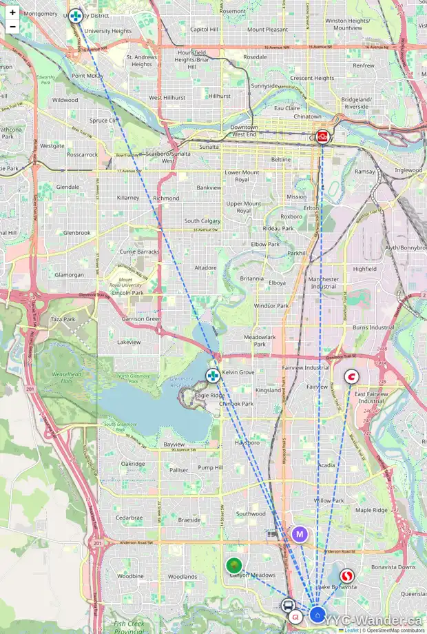 Daily accessibility map for 1115 LAKE PLACID DR SE, Calgary showing nearby schools, grocery stores, parks, LRT stations and nearby amenities