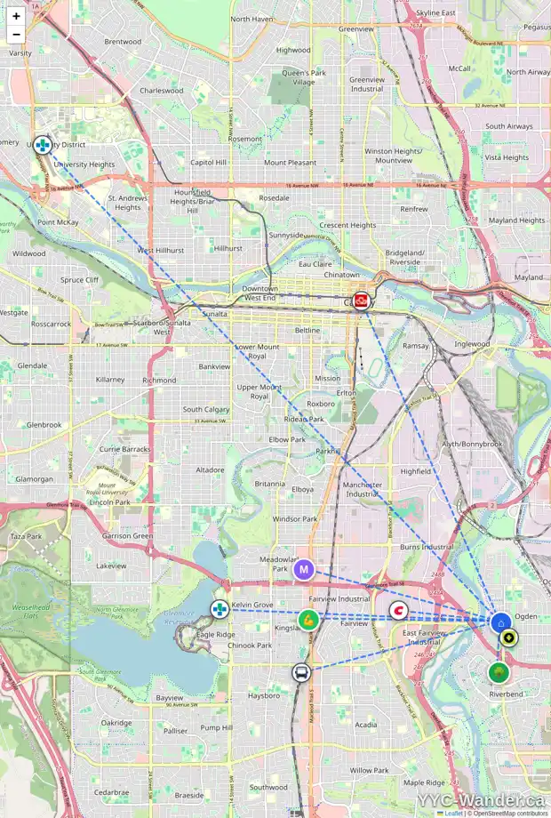 Daily accessibility map for 1856 LYSANDER CR SE, Calgary showing nearby schools, grocery stores, parks, LRT stations and nearby amenities
