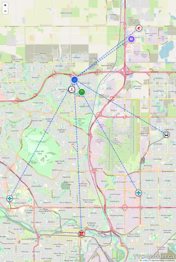 Daily accessibility map for 191 COVEMEADOW CR NE, Calgary showing nearby schools, grocery stores, parks, LRT stations and nearby amenities