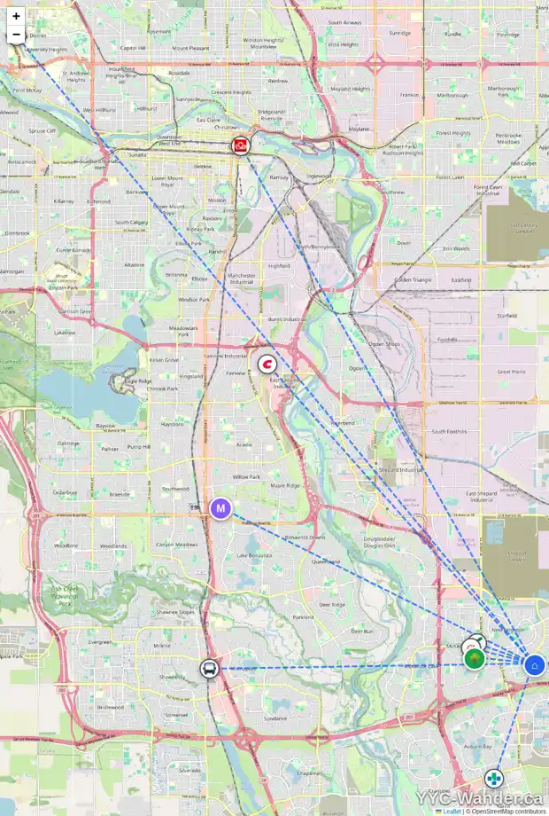Daily accessibility map for 31 COPPERSTONE GA SE, Calgary showing nearby schools, grocery stores, parks, LRT stations and nearby amenities