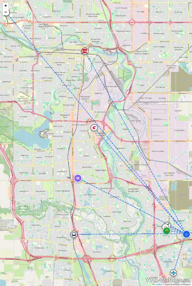 Daily accessibility map for 20 COPPERFIELD MR SE, Calgary showing nearby schools, grocery stores, parks, LRT stations and nearby amenities