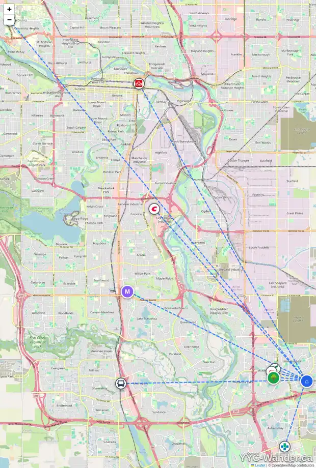 Daily accessibility map for 130 COPPERFIELD MR SE, Calgary showing nearby schools, grocery stores, parks, LRT stations and nearby amenities