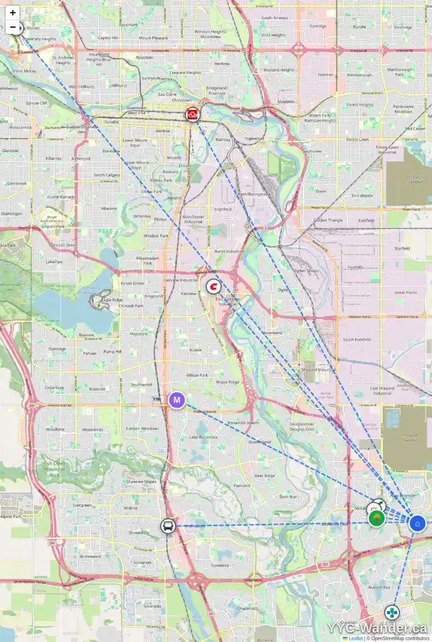 Daily accessibility map for 168 COPPERFIELD MR SE, Calgary showing nearby schools, grocery stores, parks, LRT stations and nearby amenities