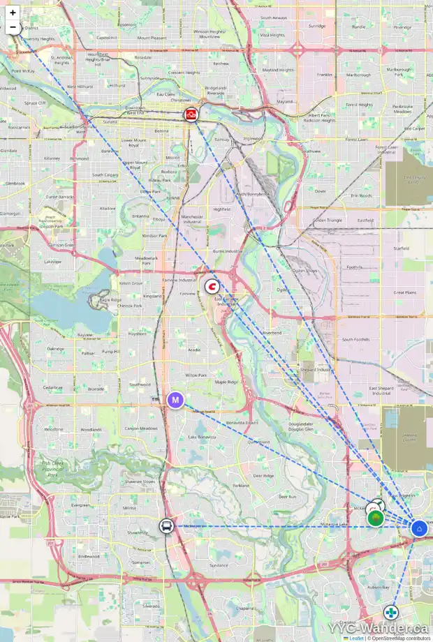 Daily accessibility map for 209 COPPERFIELD MR SE, Calgary showing nearby schools, grocery stores, parks, LRT stations and nearby amenities