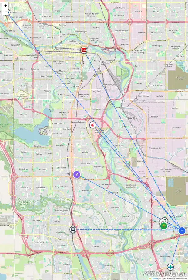 Daily accessibility map for 227 COPPERFIELD MR SE, Calgary showing nearby schools, grocery stores, parks, LRT stations and nearby amenities