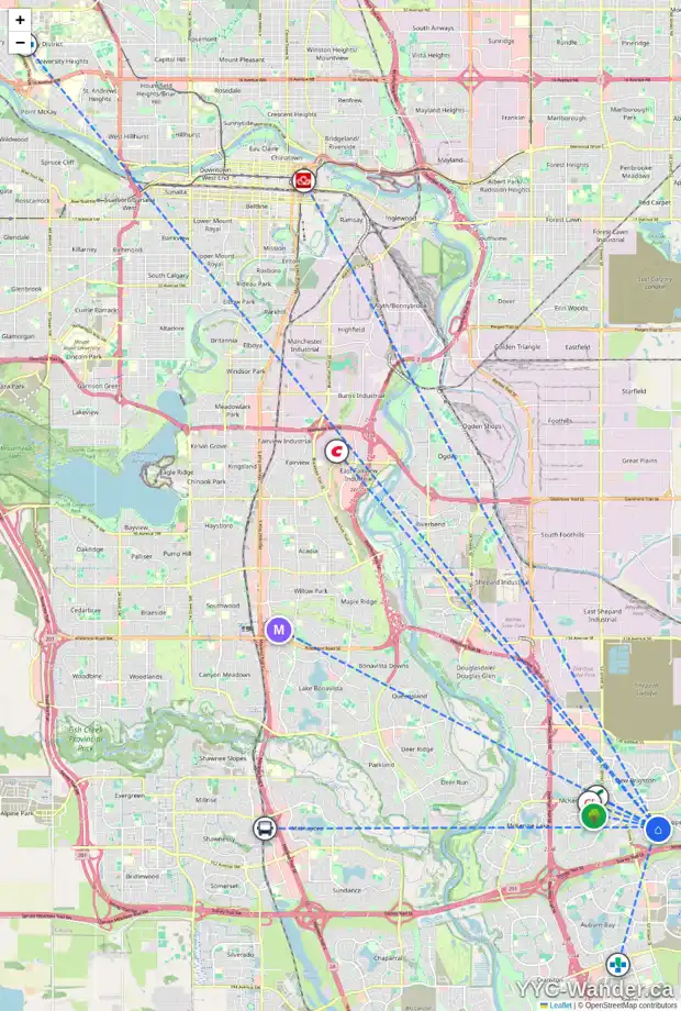Daily accessibility map for 245 COPPERFIELD MR SE, Calgary showing nearby schools, grocery stores, parks, LRT stations and nearby amenities