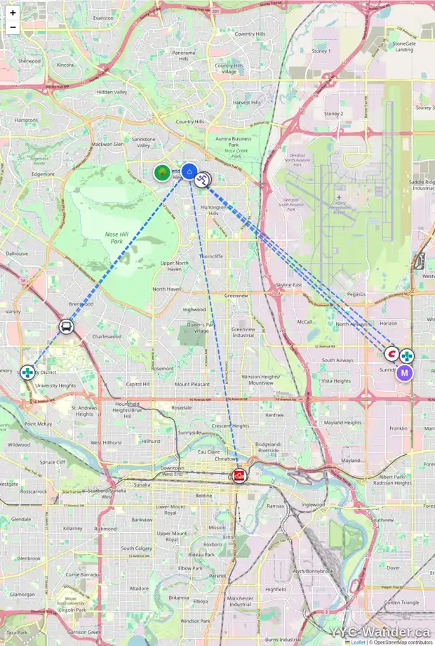 Daily accessibility map for 31 BERMUDA RD NW, Calgary showing nearby schools, grocery stores, parks, LRT stations and nearby amenities