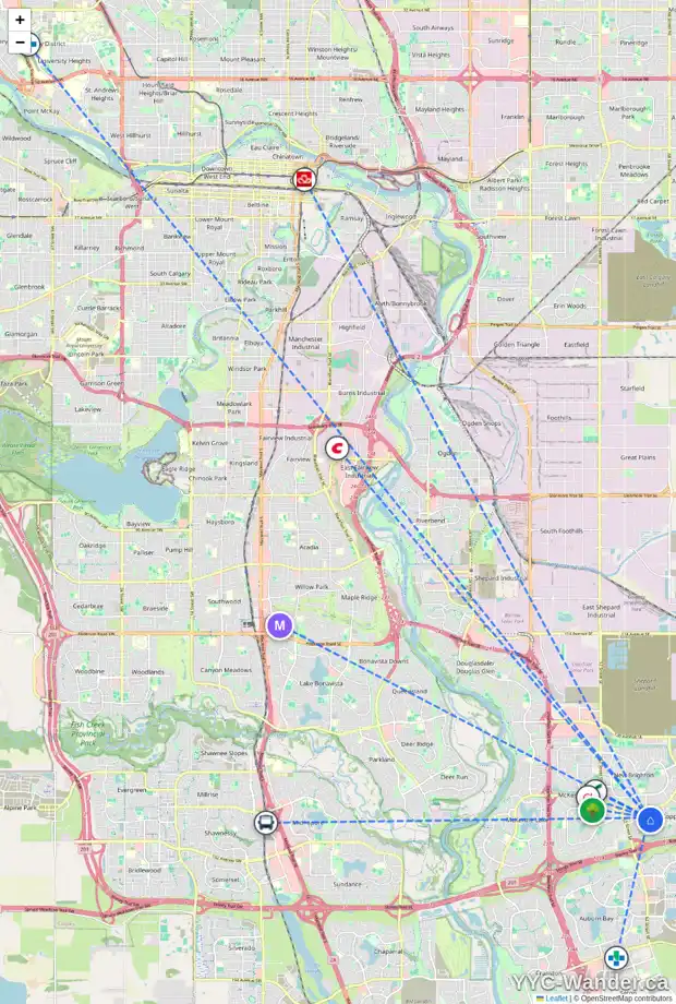 Daily accessibility map for 259 COPPERFIELD GR SE, Calgary showing nearby schools, grocery stores, parks, LRT stations and nearby amenities