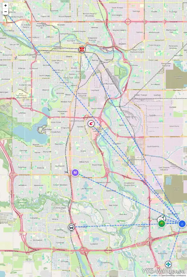 Daily accessibility map for 80 COPPERSTONE GA SE, Calgary showing nearby schools, grocery stores, parks, LRT stations and nearby amenities