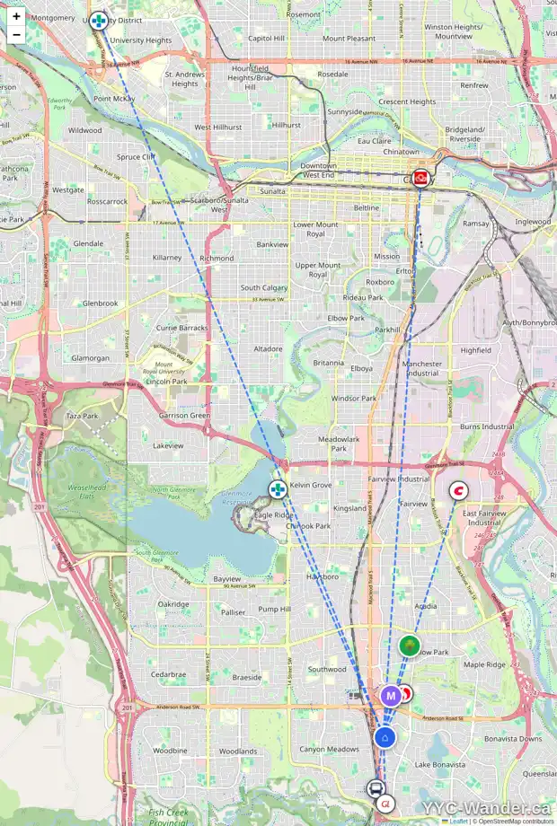 Daily accessibility map for 1312 LAKE FRASER GR SE, Calgary showing nearby schools, grocery stores, parks, LRT stations and nearby amenities