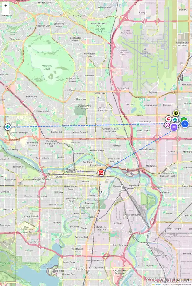 Daily accessibility map for 12 RUNDLELAWN PL NE, Calgary showing nearby schools, grocery stores, parks, LRT stations and nearby amenities