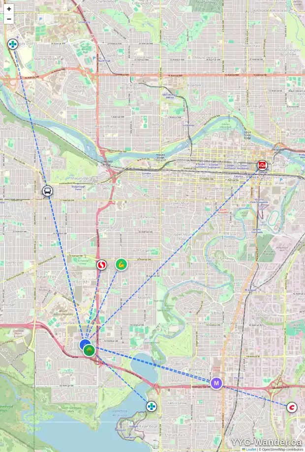 Daily accessibility map for 81 JOSEPH MARQUIS CR SW, Calgary showing nearby schools, grocery stores, parks, LRT stations and nearby amenities